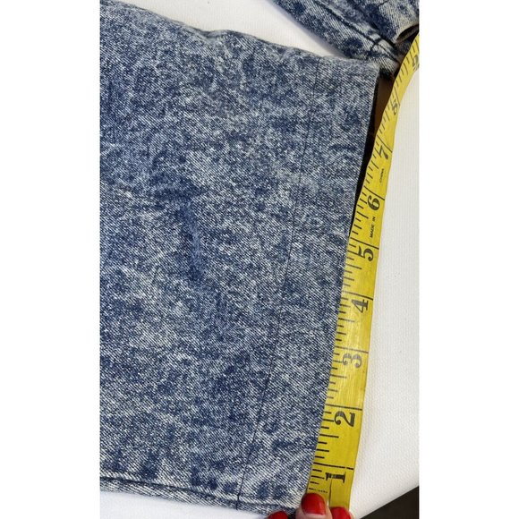 Vintage Tall Acid Washed Long Sleeve Drawstring Jean Jumpsuit USA - Picture 8 of 10